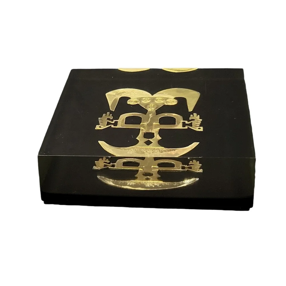 Pre-Columbian Gold Bird-Man Pectoral Paperweight Zoomorphic Handmade Cauca